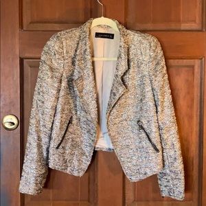 Zara Sparkly Metallic Fitted Jacket